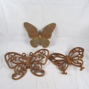 Butterfly Wall Hangings (3) Homco Dart Industries Plastic Vintage 1970s